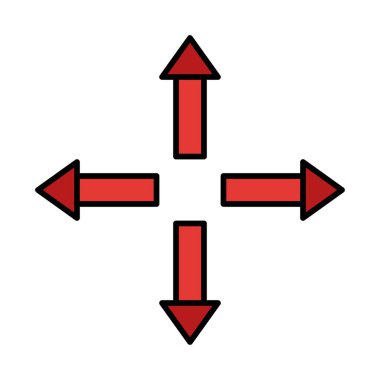 Yön Okları Satırı Simge Tasarımı Dolduruldu 