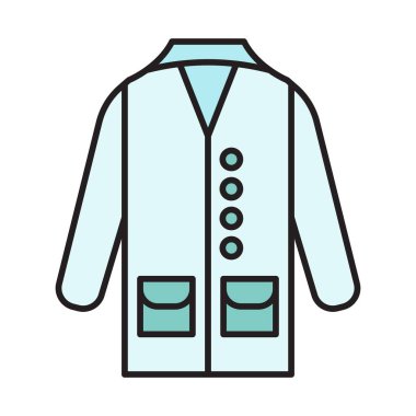 Laboratuvar Önlüğü Satırı Simge Tasarımı Dolduruldu