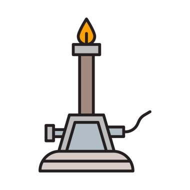 Bunsen Burner Satırı Simge Tasarımı Dolduruldu