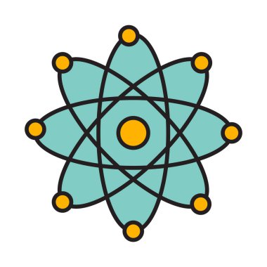 Atom Satırı Doldurulmuş Simge Tasarımı