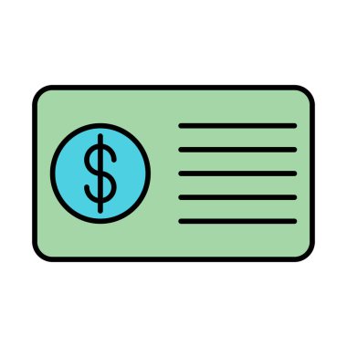 Maaş Çizgisi Doldurulmuş Simge Tasarımı