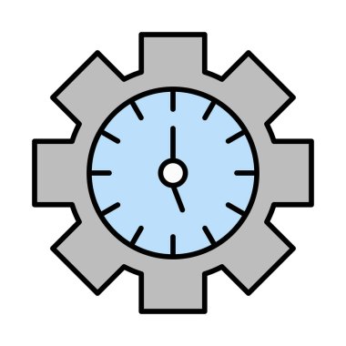 Zaman Yönetimi Satırı Simge Tasarımı Dolduruldu