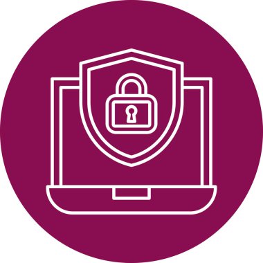 Çevrimiçi Güvenlik Vektör Simgesi Tasarımı