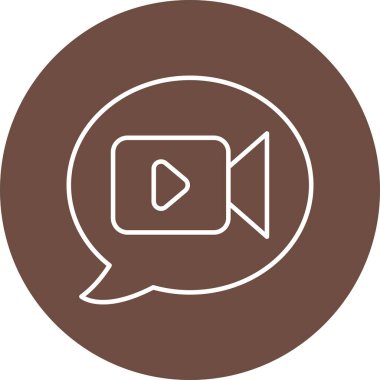 Video Sohbeti Vektör Simgesi Tasarımı