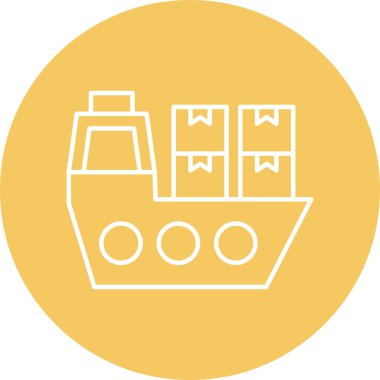 Kargo Gemisi Vektör Simgesi Tasarımı