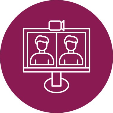 Video Konferansı Vektör Simgesi Tasarımı