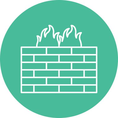 Kişisel ve Ticari Kullanım İçin Güvenlik Duvarı Simgesi Tasarımı