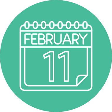 Şubat Satır ikonu Kişisel ve Ticari Kullanım Tasarımı