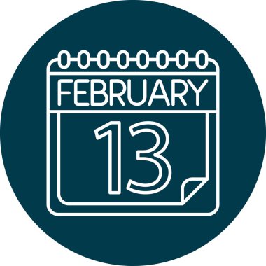 Şubat Satır ikonu Kişisel ve Ticari Kullanım Tasarımı