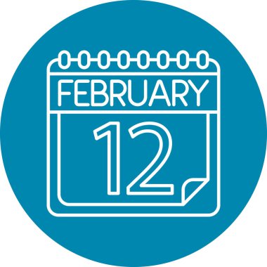 Şubat Satır ikonu Kişisel ve Ticari Kullanım Tasarımı