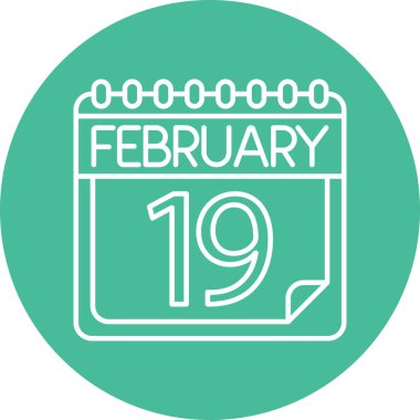 Şubat Satır ikonu Kişisel ve Ticari Kullanım Tasarımı