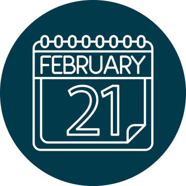 Şubat Satır ikonu Kişisel ve Ticari Kullanım Tasarımı