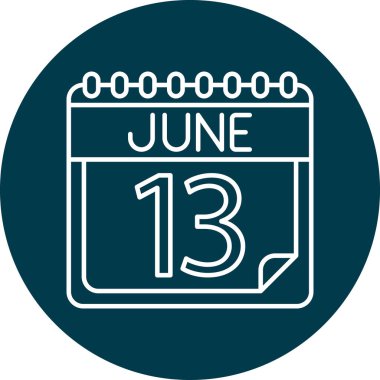 Kişisel ve Ticari Kullanım için Haziran Satır ikonu Tasarımı