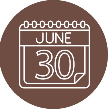 Kişisel ve Ticari Kullanım için Haziran Satır ikonu Tasarımı