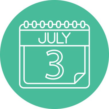 Kişisel ve Ticari Kullanım için Temmuz Satır ikonu Tasarımı