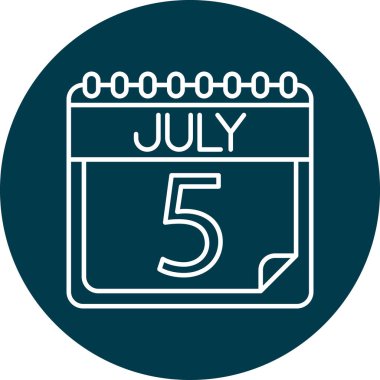 Kişisel ve Ticari Kullanım için Temmuz Satır ikonu Tasarımı