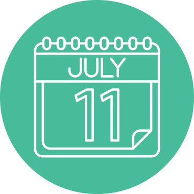 Kişisel ve Ticari Kullanım için Temmuz Satır ikonu Tasarımı