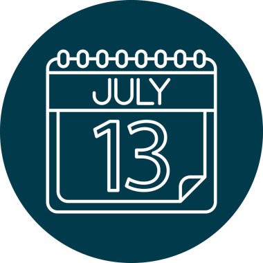 Kişisel ve Ticari Kullanım için Temmuz Satır ikonu Tasarımı