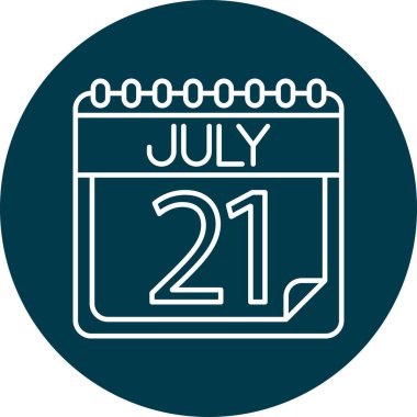 Kişisel ve Ticari Kullanım için Temmuz Satır ikonu Tasarımı