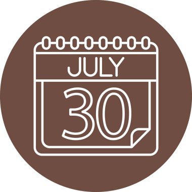 Kişisel ve Ticari Kullanım için Temmuz Satır ikonu Tasarımı