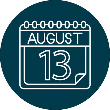 Kişisel ve Ticari Kullanım için Ağustos Satır ikonu Tasarımı