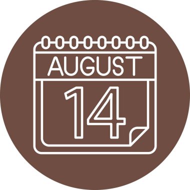 Kişisel ve Ticari Kullanım için Ağustos Satır ikonu Tasarımı