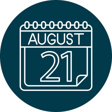 Kişisel ve Ticari Kullanım için Ağustos Satır ikonu Tasarımı