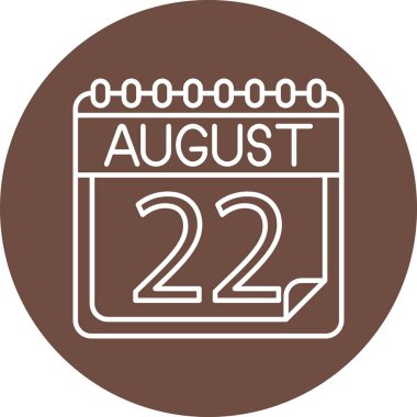 Kişisel ve Ticari Kullanım için Ağustos Satır ikonu Tasarımı