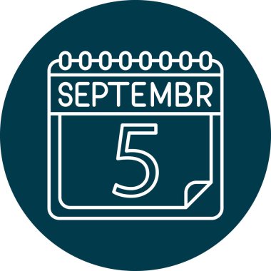 Kişisel ve Ticari Kullanım için Eylül Satır ikonu Tasarımı