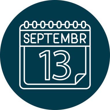 Kişisel ve Ticari Kullanım için Eylül Satır ikonu Tasarımı