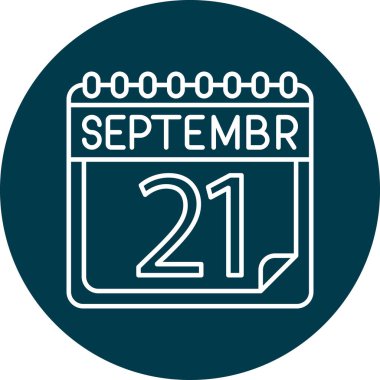 Kişisel ve Ticari Kullanım için Eylül Satır ikonu Tasarımı