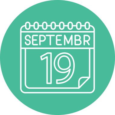 Kişisel ve Ticari Kullanım için Eylül Satır ikonu Tasarımı