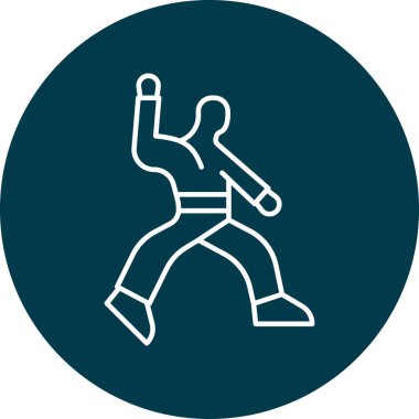 Kişisel ve Ticari Kullanım için Dövüş Sanatları Çizgisi ikonu Tasarımı