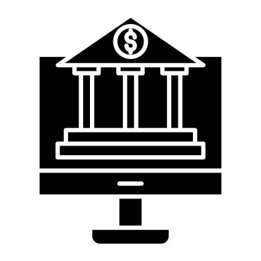 Çevrimiçi Bankacılık Simgesi Kişisel ve Ticari Kullanım Tasarımı
