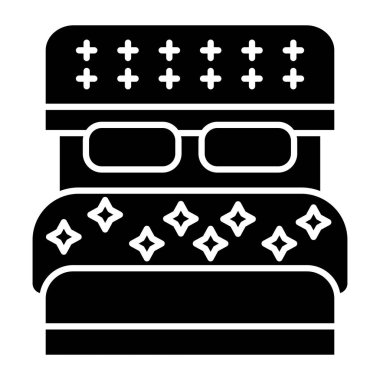 Kişisel ve Ticari Kullanım için Çift Yatak Simgesi Tasarımı