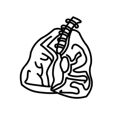 Ciğerler Vektör Satır Simgesi Tasarımı