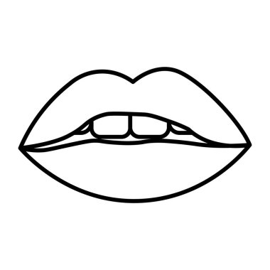 Lips Vektör Satır Simgesi Tasarımı