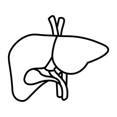 Karaciğer Vektör Satırı Simgesi Tasarımı