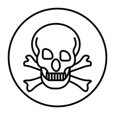 Toksik Sembol Vektör Satır Simgesi Tasarımı