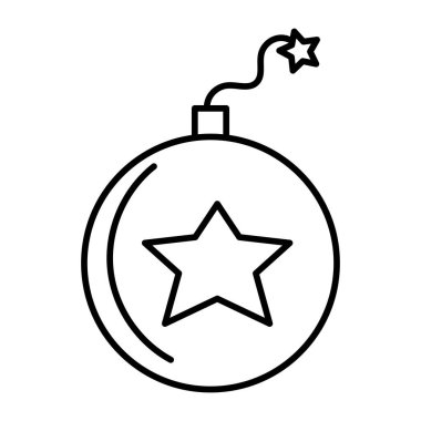 Patlayıcı Materyal Vektör Satır Simgesi Tasarımı