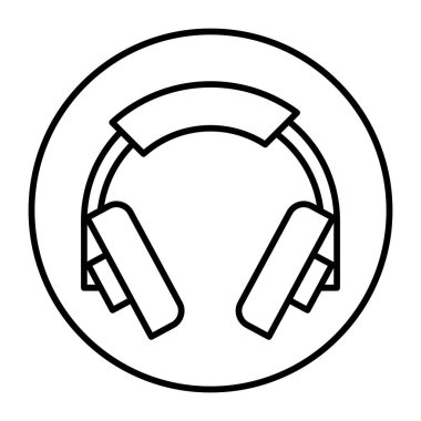 Kulak Koruyucu Vektör Satır Simgesi Tasarımı