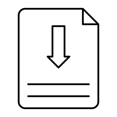 Dosya İndirme Vektör Satırı Simgesi Tasarımı