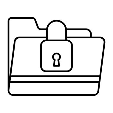 Dizin Kilidi Vektör Satırı Simgesi Tasarımı