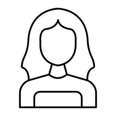 Resim Kızı Vektör Satırı Simgeleri Tasarımı