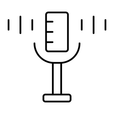Mikrofon Vektör Satırı Simgeleri Tasarımı