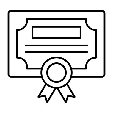 Certificate Vector Line Icon Design