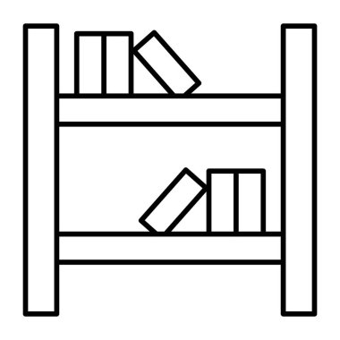 Kitaplık Vektör Satırı Simge Tasarımı