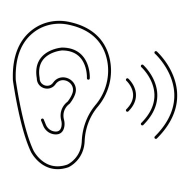 Dinleme Vektör Satırı Simgesi Tasarımı