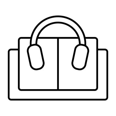 Audiobook vektör hattı simge tasarımı