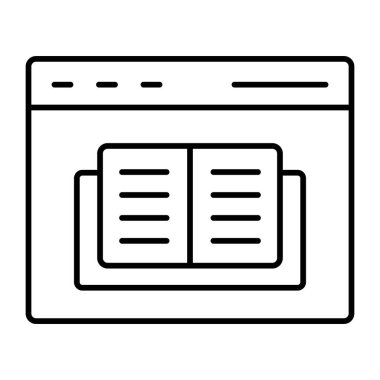 Ebook Vektör Satır Simgesi Tasarımı